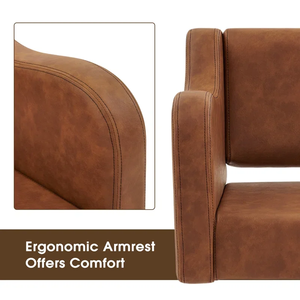 Sillón <span class=keywords><strong>de</strong></span> <span class=keywords><strong>Peluquería</strong></span> Moderno Marrón con Reposapiés para Salón <span class=keywords><strong>de</strong></span> Belleza - Product Image 3