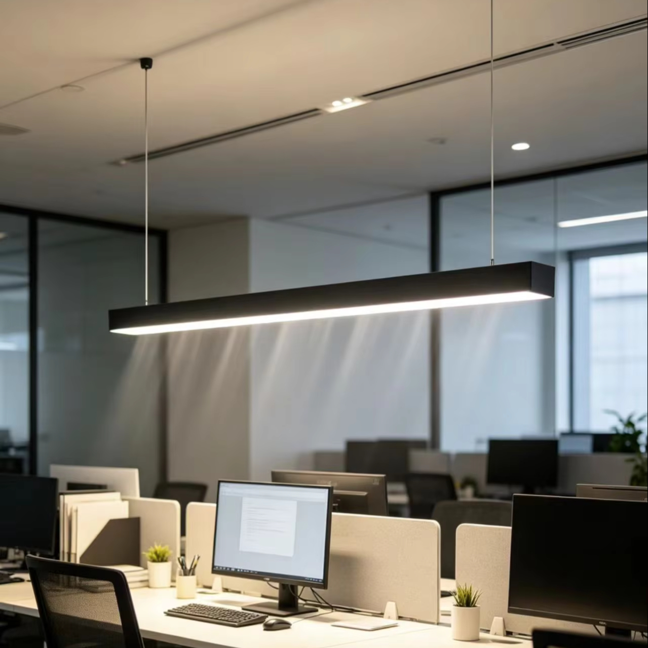 Modern Style , Aluminum Housing Dimmable Ceiling Lamp, Suspended Fixture for Office Hotel Bedroom Indoor Lighting