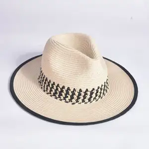 Wholesale Eco-Friendly Summer Sunscreen Breathable Large Brim Custom Logo Panama Paper Straw Hat