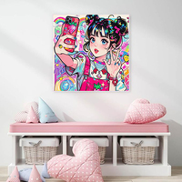 Peinture Diamant 3D Personnalisée : Kit d'Art Mural 5D avec Motifs de Fleurs et Dessins Animés Abstraits