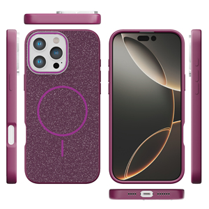 เคสโทรศัพท์ TPU แบบแม่เหล็กพร้อมกลิตเตอร์เคลื่อนไหว รองรับการชาร์จไร้สาย ไฟหายใจแบบอินเทอร์แอคทีฟ ป้องกันแรงกระแทก สำหรับรุ่น 17 - Product Image 4