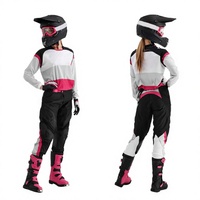 Ensemble de vêtements de motocross pour femmes, maillot à manches longues et pantalon, couleurs rose, noir et blanc, séchage rapide, pour toutes les saisons, vêtements de course moto