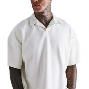 Polo personalizado Dry Fit Golf para hombre Jersey de sarga de gran tamaño de punto transpirable patrón sólido de longitud corta - Product Image 2