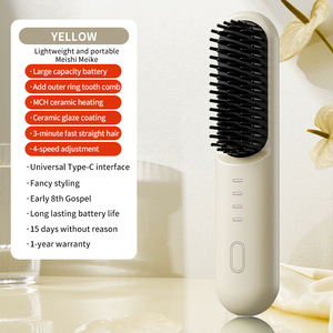 Wireless Negative Ion Straightening Comb Professional Fast Heating Styling hair brush Efficient 4 Adjustable Hair <b>Straightener</b> - Product Image 5