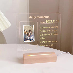 UCI กระดานข้อความอะคริลิคเรืองแสง,กระดานเขียนอะคริลิค <span class=keywords><strong>Led</strong></span> กระดานลบแห้งพร้อมขาตั้ง - Product Image 1