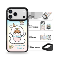 Coque de téléphone AG Feeling Black Edge avec motif Gilding Come on Honey pour iPhone 17, 17 Pro Max, 16 Pro, 15, 15 Pro Max, coque magnétique