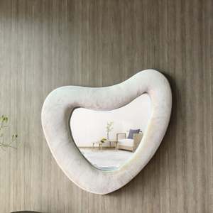 Modern Luxury Contemporary Wavy Full Length <b>Mirror</b> with Aluminum Alloy Frame-Adhesive Wall Mount Home Decor Customizable Color - Product Image 4