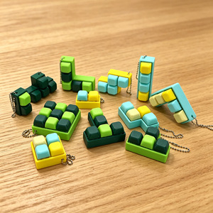 Jouet anti-stress mécanique en forme de <span class=keywords><strong>Tetris</strong></span>, porte-clés clicker, jouet sensoriel à presser pour le soulagement du stress, pour TDAH et autisme - Product Image 6