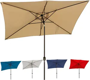 Banane Coupe-Vent et Imperméable À L'eau Jardin Suspendu de demi-parasol avec Manivelle Mécanisme pour Extérieur Jardin patio parasol