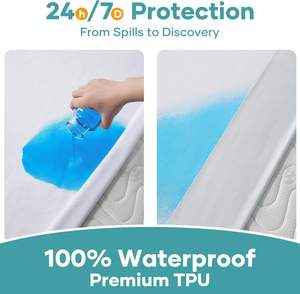 Protecteur de matelas en coton éponge de qualité supérieure OEM/ODM, hypoallergénique, élastique, imperméable, anti-punaises de lit, jusqu'à 18 pouces - Product Image 2