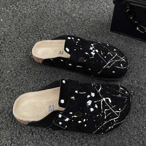 Birkenstocks Mules pour femmes en cuir de vachette daim sabots de liège plat d'été pour pantoufles rembourrage confortable <span class=keywords><strong>semelle</strong></span> <span class=keywords><strong>extérieure</strong></span> antidérapante faite - Product Image 5