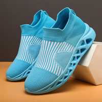 Chaussures à enfiler pour hommes en maille tricotée, légères, respirantes, confortables, avec absorption des chocs et semelle EVA, baskets décontractées d'été