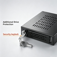 Unestech Aluminium Metal 2.5" U.2/U.3 NVMe PCIe 4.0 SSD HDD Mobile Rack Enclosure (SFF-8654 4i) Casing Server PC