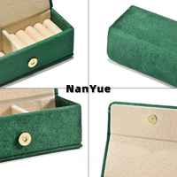 Boîte à bijoux rectangulaire en velours, petite, pour la vente en gros, mini-organisateur de luxe avec fermeture magnétique, personnalisable avec logo, pour bagues et boucles d'oreilles