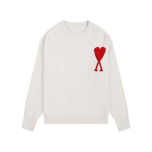 <span class=keywords><strong>Pull</strong></span> en coton respirant décontracté à col montant rayé pour homme et femme, nouveau modèle automne-hiver, style cœur AMI CLAMS - Product Image 6