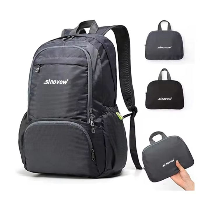 Sac à Dos Pliable Imperméable Pour Randonnée Et Voyage - 41x30x11 Cm, 80 G, Nylon, Poches Latérales