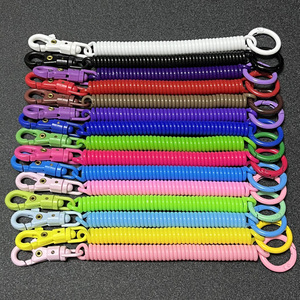 Intrekbare Spiraalveer Sleutelhanger Met Kreeft Gesp Veer Spiraal Koord Veiligheidskoord Mobiele Telefoon Elastische Pols Spoel Koord - Product Image 4
