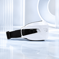 Masseur oculaire chauffant portable avec compression d'air, compresse chaude, vibration et musique sans fil, blanc, pour la relaxation après le travail
