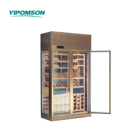 Double Door Luxury Commercial Wine Cooler Cabinet with Glass Doors and Wooden Shelves for Restaurant and Bar Use