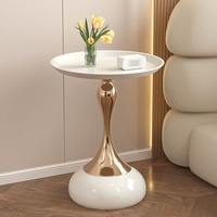 Table console en fer forgé de style européen avec plateau en marbre pour petits appartements, salon, design moderne