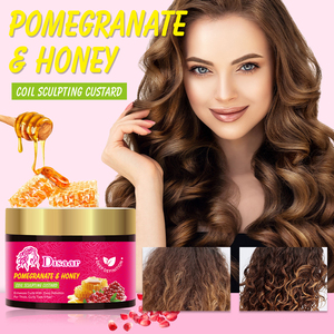 ครีมจัดแต่งทรงผม OEM Deep Definition Pomegranate Honey Coil Sculpting Custard ช่วยเพิ่มความโค้งงอนให้ผมหยิกหนา ประเภท 4 - Product Image 2