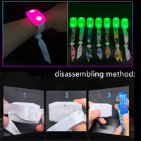Rejust Size Fonction DMX 33 Botton MAX 30 Zones Matériau en nylon Bracelets LED télécommandés avec logo personnalisé
