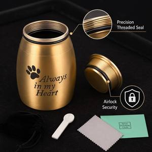 Mini Köpekler Evcil Hayvan Hatıra <span class=keywords><strong>Urn</strong></span> Külleri Paslanmaz Çelik Su Geçirmez Vidalı Kapak Silindirik Klasik Basit Tasarım Dayanıklı Küçük Paylaşım - Product Image 5