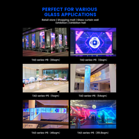 Módulo Programable, Pantalla LED Transparente Flexible para Interiores y Semi-Exteriores, Adhesiva, P4 P5 P6 P8 P10 P16, para Ventanas y Vidrio