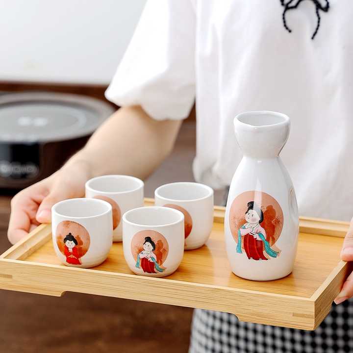 Cerámica Tradicional Bebidas Juego De 4 Tazas De Sake Japonesas De Cerámica - Estilo Tradicional Para Bebidas Juego Tazas