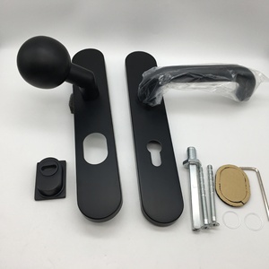 Ensemble de serrures de <span class=keywords><strong>porte</strong></span> à levier asymétrique en acier inoxydable 304 avec poignée à bouton rond unique pour <span class=keywords><strong>porte</strong></span> coulissante en verre à cadre en aluminium - Product Image 3