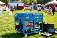Générateur diesel portable super silencieux YuChai YC15GF-3 15 kW triphasé 400 V/230 V bicylindre refroidi par air à démarrage électrique 1800 tr/min