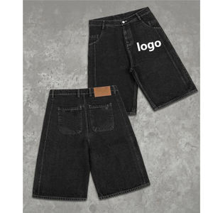 Stile Vintage effetto lavato larghi produttori di <span class=keywords><strong>Jeans</strong></span> da <span class=keywords><strong>uomo</strong></span> pantaloncini di <span class=keywords><strong>Jeans</strong></span> larghi personalizzati <span class=keywords><strong>uomo</strong></span> - Product Image 2