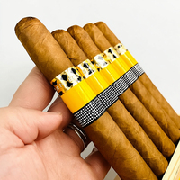 Bandes d'étiquettes de cigares rétro en feuille d'or - Autocollants holographiques gaufrés, imperméables et résistants à l'huile, en papier artistique