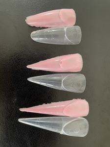 Logo OEM Space French Dual Forms Super Long Square Straight Side Nail Tips Artificial Extend Nail Art Salon Designs Free Step - Product Image 4