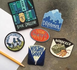 Patch brodé Blue Cloud <span class=keywords><strong>Dreamer</strong></span>, patch appliqué à slogan en écriture cursive sur le thème du ciel pour veste, sac à dos, style décontracté, bohème, streetwear - Product Image 4