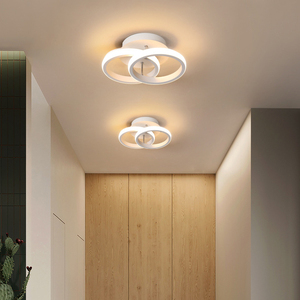 Luminaires modernes à LED encastrés, cercles lumineux pour chambre à coucher, couloir, salle de passage, 18W, lustre de plafond à 2 anneaux - Product Image 5