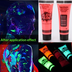 ขายตรงจากโรงงาน สีเพ้นท์หน้าและผิวกายเรืองแสง UV ขนาด 25 มล. เรืองแสงในที่มืด เหมาะสำหรับใช้กับสีน้ำ - Product Image 4