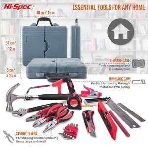 Kit de Herramientas para el Hogar Hi-Spec de 71 Piezas, Herramientas Manuales de Acero al Carbono Métricas para Uso Doméstico - Product Image 5