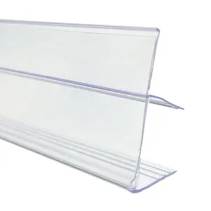 Cam raf plastik veri şeridi cam ve ahşap raflar için fabrika özel açılı cam raf Scanstrip klip