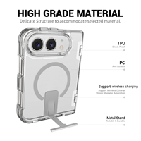 Coque antichoc pour iPhone 18 Duo avec charnière intégrée, support métallique magnétique, protection transparente pour iPhone 18 Fold, coque blindée