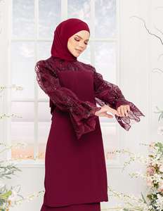 Комфортное Дешевое малайзийское платье Муслима с длинным рукавом в стиле русалки элегантное женское платье абайя Кайн Baju Kurung <span class=keywords><strong>Batik</strong></span> кафтан - Product Image 2