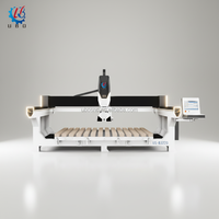 UBO Machine de découpe de pierre CNC à pont 4+1 axes avec moteur 15kW, haute précision pour la découpe de granit, marbre et quartz, pour découpe d'évier et découpe en biseau