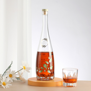 Bouteilles à spiritueux en verre cristal les plus vendues, bouteilles à liqueur vides peintes à la main pour whisky, brandy, rhum, vodka, <span class=keywords><strong>tequila</strong></span> 700ml 750ml - Product Image 3