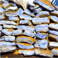Vente en gros Agate bleue brésilienne naturelle de haute qualité, gravure sculptée de pierres précieuses de grande taille pour le traitement des bijoux, mascotte