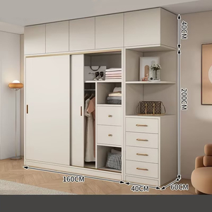 Puerta corredera blanca personalizada, <span class=keywords><strong>armario</strong></span> de <span class=keywords><strong>almacenamiento</strong></span> moderno, <span class=keywords><strong>armario</strong></span> blanco Simple moderno, amplio <span class=keywords><strong>almacenamiento</strong></span> para organización de dormitorio - Product Image 5
