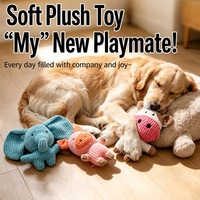 Jouet en peluche pour chien, motif vache, éléphant, cochon, mignon, interactif, durable, pour le nettoyage des dents, à tirer, en polyester doux, animal en peluche pour chiot