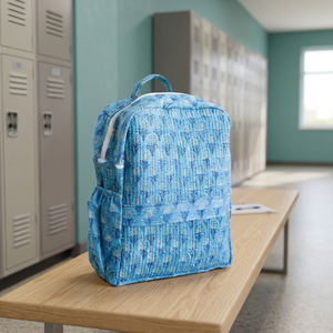Handmade <b>Large</b> Quilted Cotton <b>Backpack</b> Zipper Closure for Men <b>Women</b> Lightweight Daypack Travel School Summer/Spring Bohemian - Product Image 3