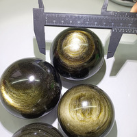 Sphères d'obsidienne dorée de 6 à 8 cm, cristal de quartz, boules d'obsidienne dorée pour la méditation