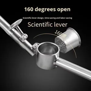 Presse-<span class=keywords><strong>ail</strong></span> en acier inoxydable 304 avec boîte de broyage amovible, <span class=keywords><strong>tête</strong></span> de presse en alliage de zinc robuste pour un nettoyage facile - Product Image 4