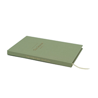 Tagebuch mit Individuellem Druck und Logo, Hardcover, Leinenstoff-Einband, Grün, A5, Liniert, Monatsziel-Journal, Schreib-Notizbuch